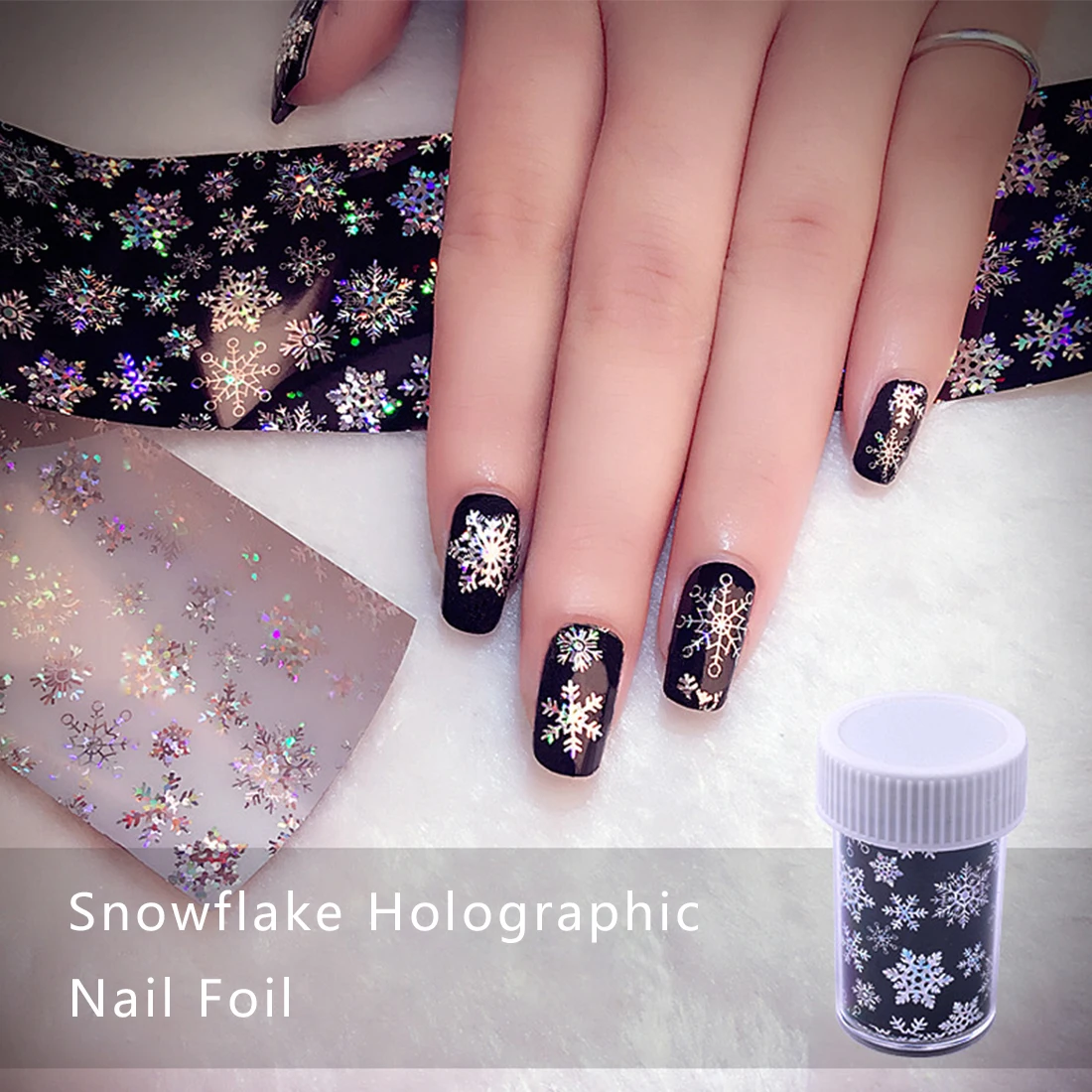 Hot Black Laser Paper Nail Art Transfer Sticker 1PC A Roll 120cm*4cm Christmas Slider Decoration Snowflake Holographic Nail Foil
Hot Black Laser Paper Nail Art Transfer Sticker 1PC A Roll 120cm*4cm Christmas Slider Decoration Snowflake Holographic Nail Foil