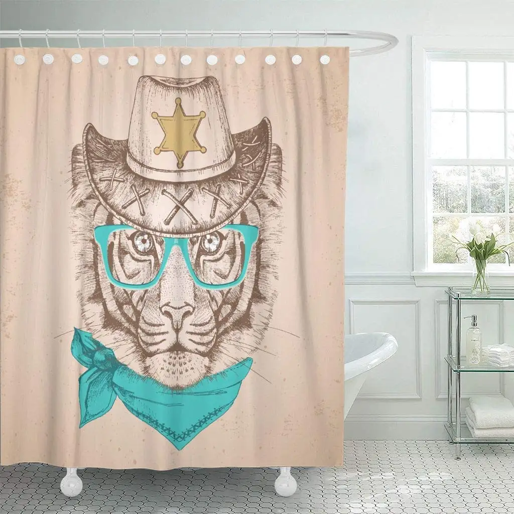 Shower Curtain with Hooks Blue America Hipster Animal Tiger Hand Drawing Muzzle of Artistic Bandage Black White Bathroom
Shower Curtain with Hooks Blue America Hipster Animal Tiger Hand Drawing Muzzle of Artistic Bandage Black White Bathroom