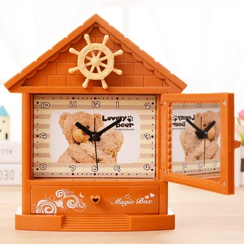 72pcs/lot W1623 MH106 Cartoon Bear cabin alarm clock with mirror students creative plastic drawer bedside clock
72pcs/lot W1623 MH106 Cartoon Bear cabin alarm clock with mirror students creative plastic drawer bedside clock