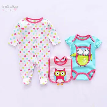 3PCS Baby Rompers Sets Long Sleeve Footed Jumpsuits + Short Sleeve Baby Rompers+Cartoon Baby Bibs Baby Clothing Gift Sets
3PCS Baby Rompers Sets Long Sleeve Footed Jumpsuits + Short Sleeve Baby Rompers+Cartoon Baby Bibs Baby Clothing Gift Sets