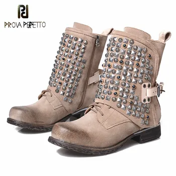 Prova Perfetto 2018 New Winter Women Short Boots Rivet Zipper-side Buckle Cowboy Boots Woman Punk Style Round Toe Low Heel Boots
Prova Perfetto 2018 New Winter Women Short Boots Rivet Zipper-side Buckle Cowboy Boots Woman Punk Style Round Toe Low Heel Boots