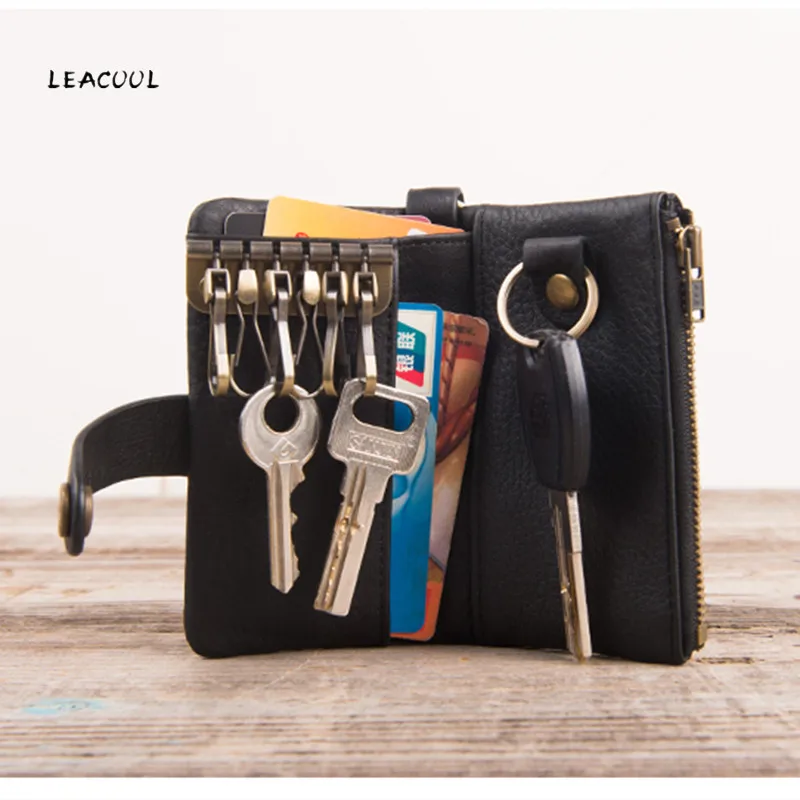 100% Genuine Leather Key Wallet Male Vintage Coin Purse Unisex Solid Key Men Key Holder Organizer Housekeeper Keys Bag
100% Genuine Leather Key Wallet Male Vintage Coin Purse Unisex Solid Key Men Key Holder Organizer Housekeeper Keys Bag