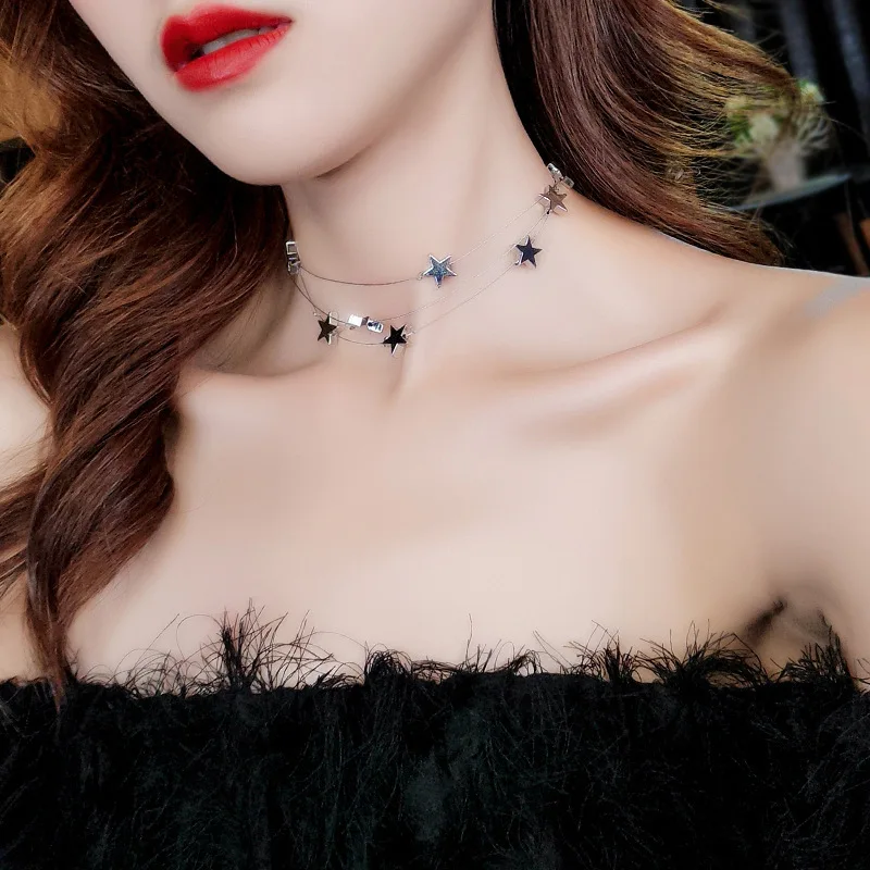 Korean Style Fish Line Star Clavicle Chain Personality Multi-layer Star Necklace For Girls Charms Short Choker Necklace Female
Korean Style Fish Line Star Clavicle Chain Personality Multi-layer Star Necklace For Girls Charms Short Choker Necklace Female