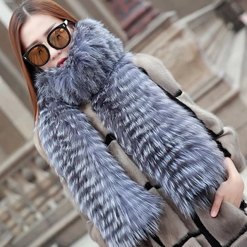 YCFUR Fashion Women Scarves Wraps Winter Trendy Strips Silver Fox Fur Scarf Female Wide Scarves Shawls Ladies
YCFUR Fashion Women Scarves Wraps Winter Trendy Strips Silver Fox Fur Scarf Female Wide Scarves Shawls Ladies