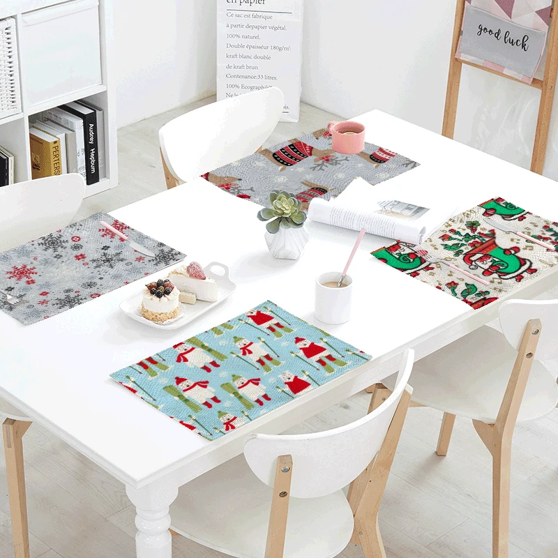 New Year Tablecloth Snowflake Flamingo Christmas Hat Elk Pattern Linen Table Napkin Household Tableware Cutlery Decor Placemat
New Year Tablecloth Snowflake Flamingo Christmas Hat Elk Pattern Linen Table Napkin Household Tableware Cutlery Decor Placemat