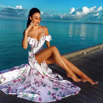 2018 Elegant Multicolor Spaghetti Strap Long Maxi Fashion Dress Backless Sexy V Neck Split Chic Summer Floral Celebrity Vestidos 
2018 Elegant Multicolor Spaghetti Strap Long Maxi Fashion Dress Backless Sexy V Neck Split Chic Summer Floral Celebrity Vestidos