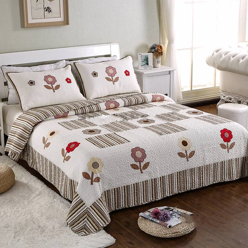 CHAUSUB American Applique Quilt Set 3Pcs Plain Washed Cotton Quilts Bedspread Bed Cover Sheets Pillowcase King Size Coverlet
CHAUSUB American Applique Quilt Set 3Pcs Plain Washed Cotton Quilts Bedspread Bed Cover Sheets Pillowcase King Size Coverlet