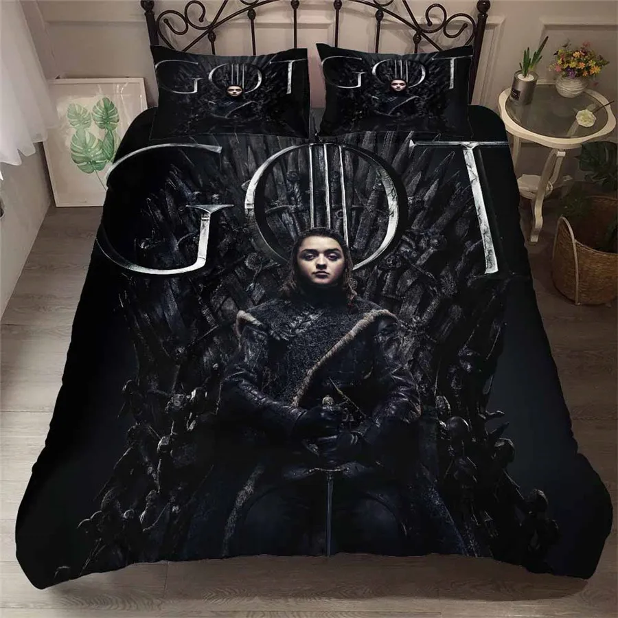 

A Bedding Set 3D Printed Duvet Cover Bed Set Game of Thrones Home Textiles for Adults Bedclothes with Pillowcase #GOT02