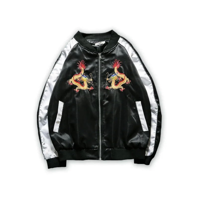 Chinese dragon jacket Spring Men Silk Embroidery Jacket Coat for Men Bomb flying jacket Asian size
Chinese dragon jacket Spring Men Silk Embroidery Jacket Coat for Men Bomb flying jacket Asian size