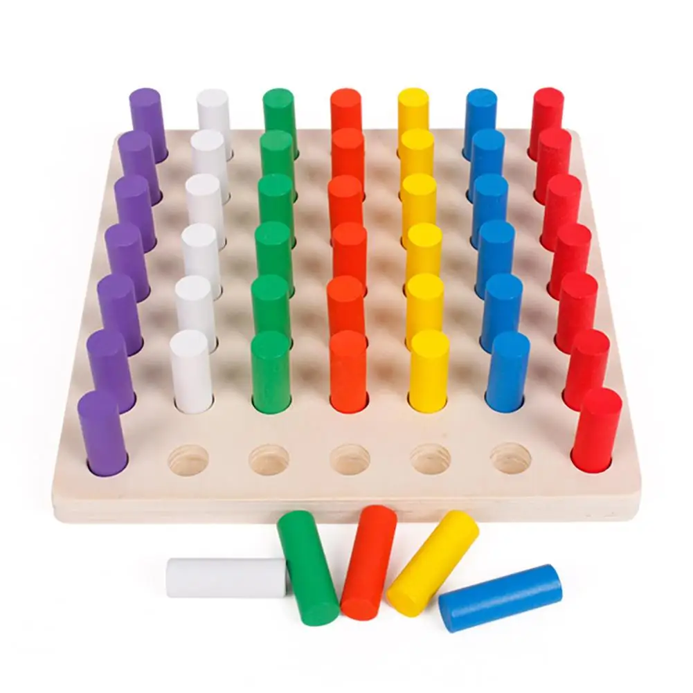Wooden Cylinder Socket Blocks Board Game Color Learning Educational Kids Toy 2019
Wooden Cylinder Socket Blocks Board Game Color Learning Educational Kids Toy 2019