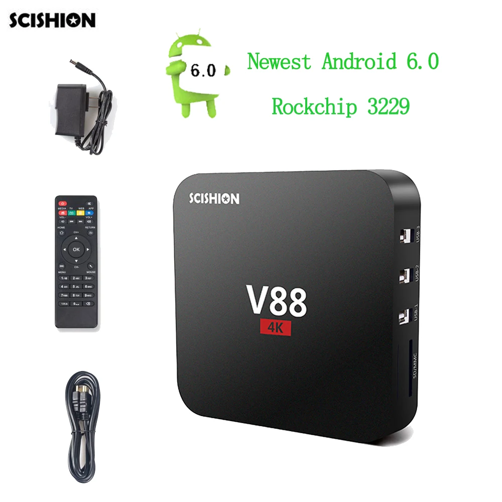 Best Price V88 Android TV BOX RK3229 Quad Core Android 5.1 RAM 1GB ROM 8GB Wifi 1080P HDMI 4 USB UHD 4K Smart Media Player
Best Price V88 Android TV BOX RK3229 Quad Core Android 5.1 RAM 1GB ROM 8GB Wifi 1080P HDMI 4 USB UHD 4K Smart Media Player