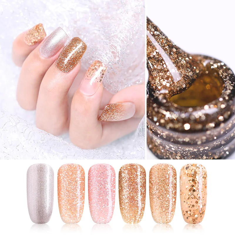 UR SUGAR Empire Gold Glitter Sequins Gel Nail Polish 7.5ml Gold Color Gel Long-lasting Soak Off UV Gel Polish Nail Art Lacquer
UR SUGAR Empire Gold Glitter Sequins Gel Nail Polish 7.5ml Gold Color Gel Long-lasting Soak Off UV Gel Polish Nail Art Lacquer