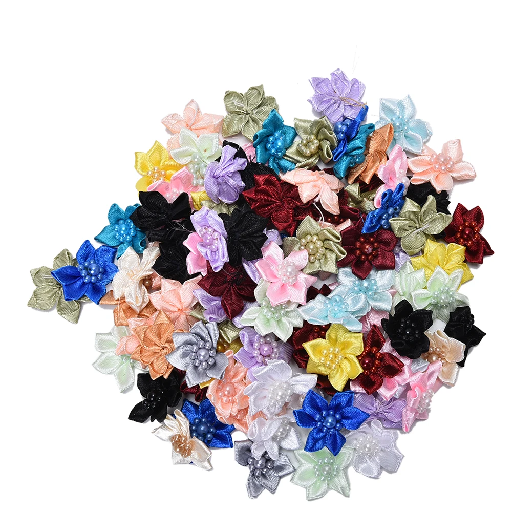 100Pcs Hot Sale Ribbon Rose Pearl DIY Wedding Flower Satin Decor Bow Appliques Craft Sewing Leaves Fabric for cloth
100Pcs Hot Sale Ribbon Rose Pearl DIY Wedding Flower Satin Decor Bow Appliques Craft Sewing Leaves Fabric for cloth
