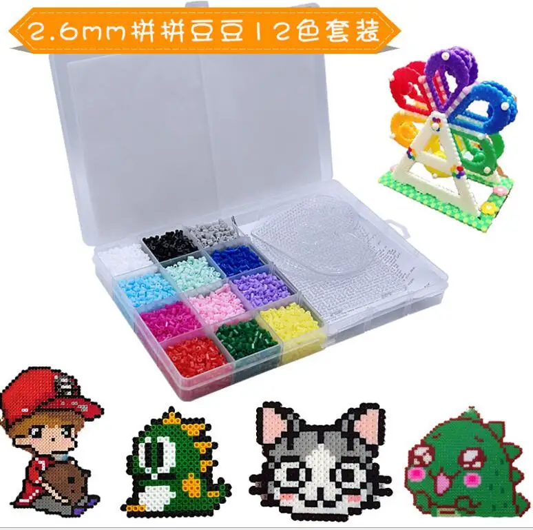 2.6mm Mini Hama Beads 12 Colors Available Box Set (Pegboard+Iron Paper+Tweezers)Fuse/Perler/Hama DIY Educational Toys High Grade
2.6mm Mini Hama Beads 12 Colors Available Box Set (Pegboard+Iron Paper+Tweezers)Fuse/Perler/Hama DIY Educational Toys High Grade