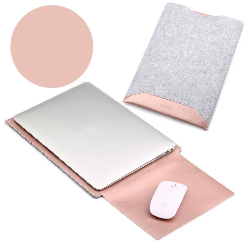 Portable Felt Leather Sleeve Laptop Case Cover Bag for MacBook Air Pro 12inch / 13.3 inch
Portable Felt Leather Sleeve Laptop Case Cover Bag for MacBook Air Pro 12inch / 13.3 inch