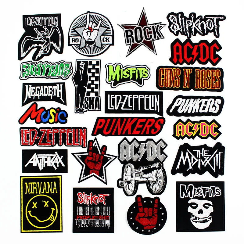 Fashion Rock Music Band Patches Badges Punk Embroidered DIY Applique iron on for Clothes Jacket Jeans Decoration Label
Fashion Rock Music Band Patches Badges Punk Embroidered DIY Applique iron on for Clothes Jacket Jeans Decoration Label