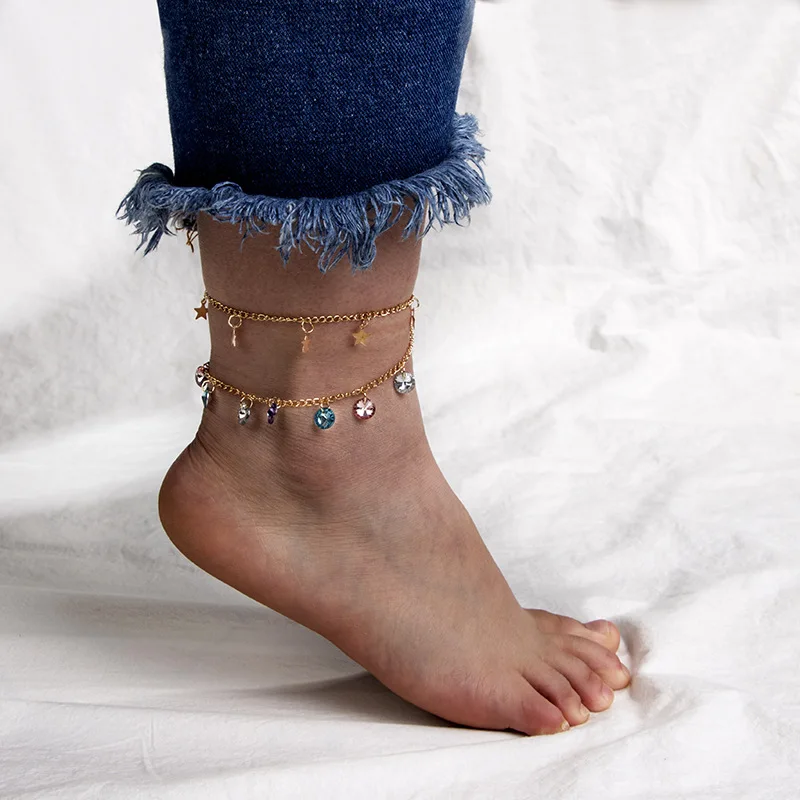 Fashion personality stars candy color beads pendant anklet bracelet multilayer anklet 2019 new ankle bracelet ladies beach acces
Fashion personality stars candy color beads pendant anklet bracelet multilayer anklet 2019 new ankle bracelet ladies beach acces