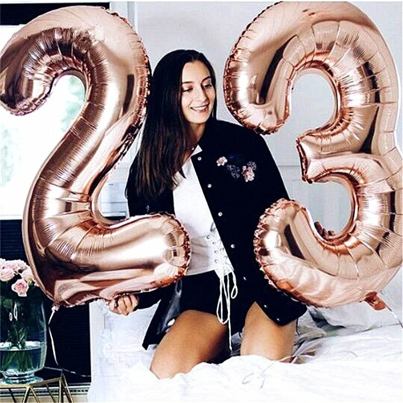 1 Pc Rose Gold Foil Number Balloons 0-9 Digit Helium Globos Happy New Year Wedding Birthday Party Number Balaos Decoration
1 Pc Rose Gold Foil Number Balloons 0-9 Digit Helium Globos Happy New Year Wedding Birthday Party Number Balaos Decoration
