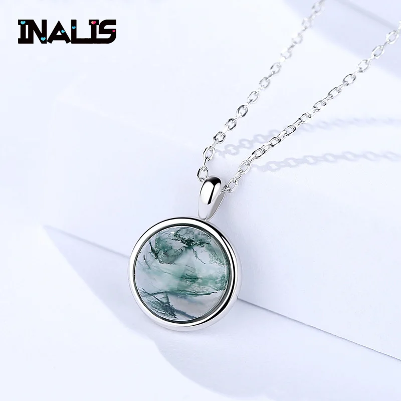 INALIS New Unique Statement Link Chain Charming Necklace S925 Sterling Silver Round Agate Pendant for Women Wedding Jewelry
INALIS New Unique Statement Link Chain Charming Necklace S925 Sterling Silver Round Agate Pendant for Women Wedding Jewelry