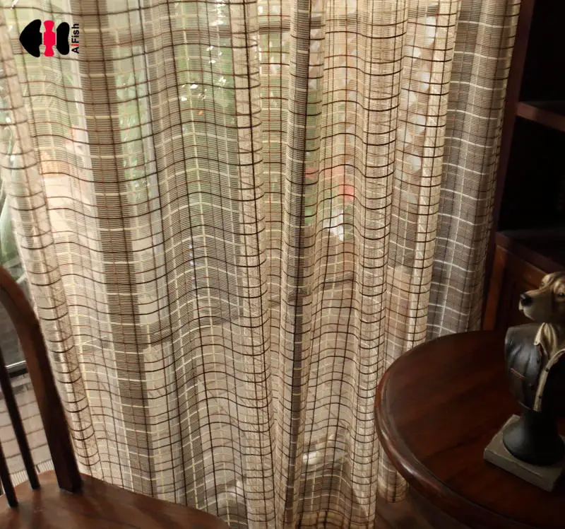 Coffee Mesh Plaid Curtains For Living Room bedroom Kitchen Countryside Rural Pastoral Voile Window Treatment Drapes JS48C
Coffee Mesh Plaid Curtains For Living Room bedroom Kitchen Countryside Rural Pastoral Voile Window Treatment Drapes JS48C