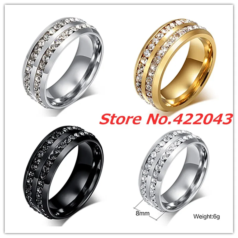New Fashion Creal Crystal Rings For Women Mens Stainless Steel Rhinestone Wedding Ring USA Size 6- 13 #
New Fashion Creal Crystal Rings For Women Mens Stainless Steel Rhinestone Wedding Ring USA Size 6- 13 #