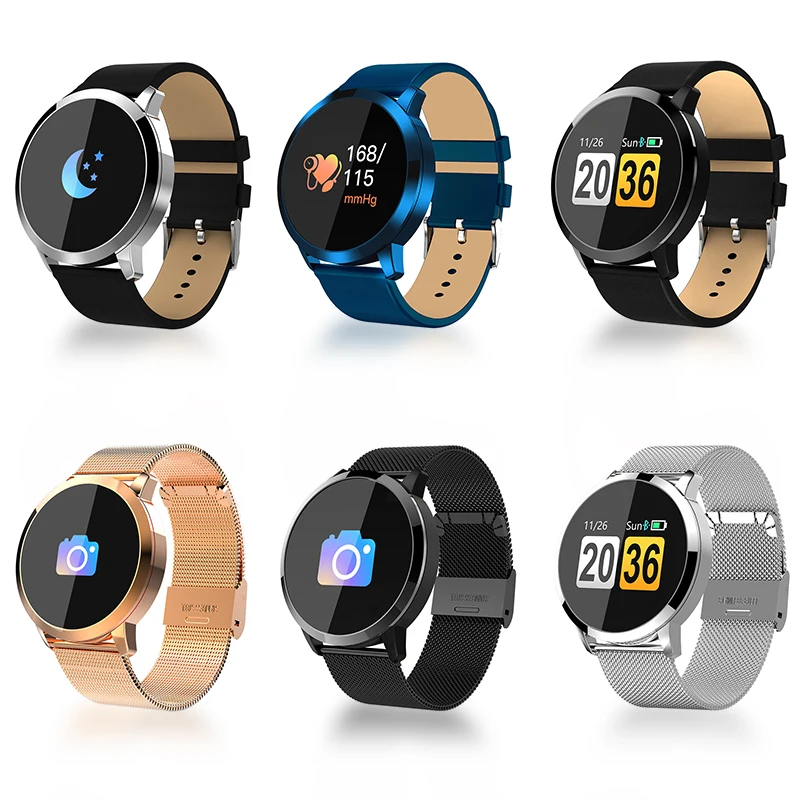 

Q8 Smart Watch OLED Color Screen Bluetooth Waterproof Wearable Smartwatch Men Women Fashion Fitness Tracker Heart Rate monitor