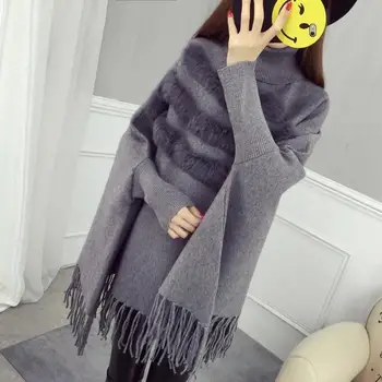 Female Turtleneck Sweater Spring Autumn Fringed Fashion pullover Tops 2019 New Women Loose Bat Sleeve Cashmere Knit Sweater X722
Female Turtleneck Sweater Spring Autumn Fringed Fashion pullover Tops 2019 New Women Loose Bat Sleeve Cashmere Knit Sweater X722