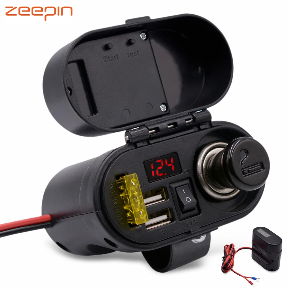 DC 12V/24V CS - 682A1 Motorcycle Cigarette Lighter USB Charger with Voltmeter Time Display
DC 12V/24V CS - 682A1 Motorcycle Cigarette Lighter USB Charger with Voltmeter Time Display