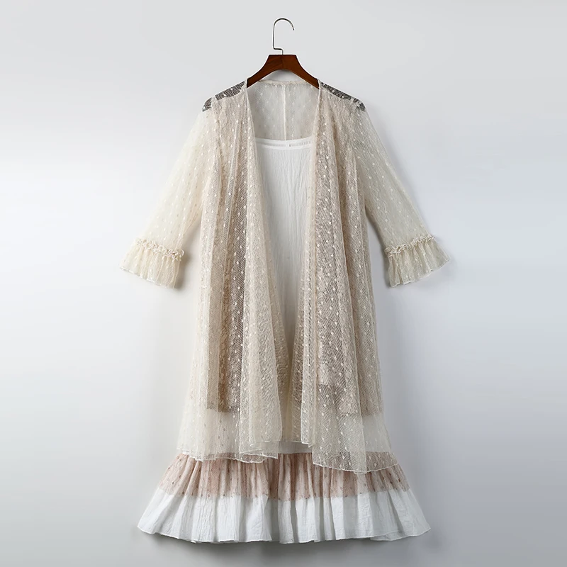 Mori Girl Lace Ruffle Embroidery Vintage Lolita Tunic Floral Crochet Rockabilly Beige Beach Women Blouse Cardigan Summer Tops
Mori Girl Lace Ruffle Embroidery Vintage Lolita Tunic Floral Crochet Rockabilly Beige Beach Women Blouse Cardigan Summer Tops