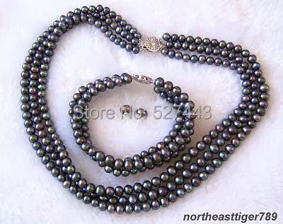 Wholesale free shipping >>>>>3 Rows Real Black Pearl 18KWGP Flower Clasp Necklace Bracelet Earrings Set
Wholesale free shipping >>>>>3 Rows Real Black Pearl 18KWGP Flower Clasp Necklace Bracelet Earrings Set