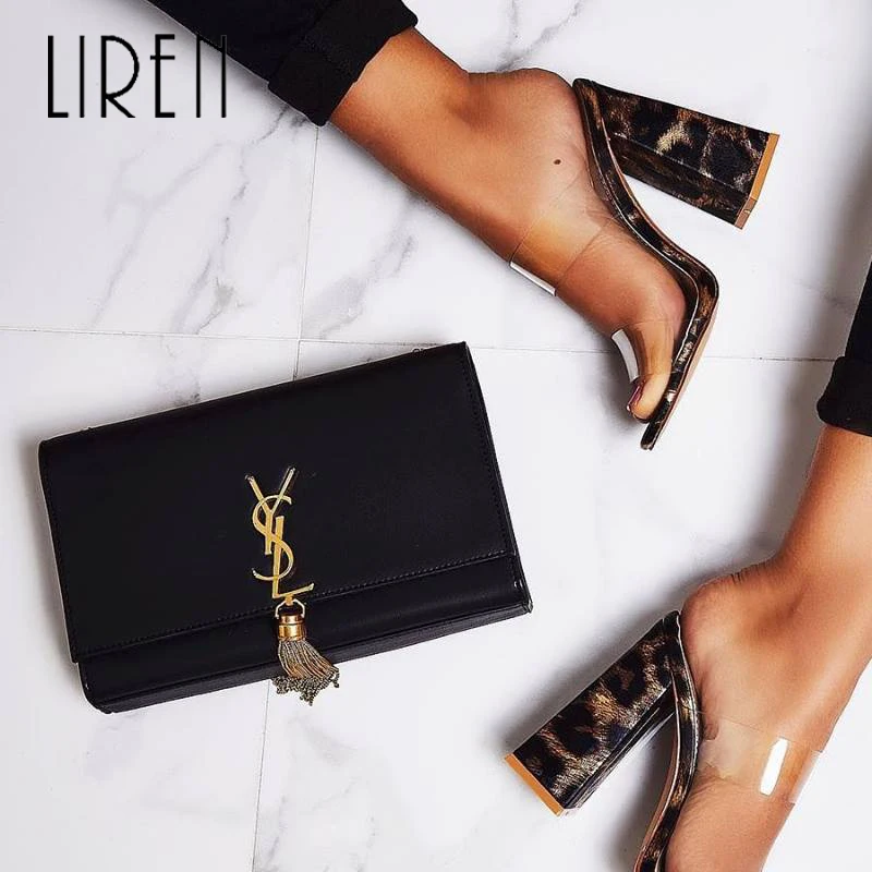Liren 2019 High Heels Leopard Grain Ladies Slippers Women Transparent Square Heel Slipper Shoes Round Toe Shallow Leisure 35-42
Liren 2019 High Heels Leopard Grain Ladies Slippers Women Transparent Square Heel Slipper Shoes Round Toe Shallow Leisure 35-42