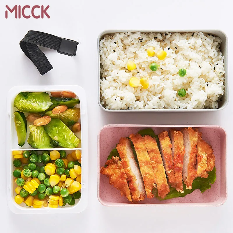 MICCK Healthy Material Lunch Box Double Layer Bento Box With Soup Bowl Portable Thermal Insulated Food Container Microwavable
MICCK Healthy Material Lunch Box Double Layer Bento Box With Soup Bowl Portable Thermal Insulated Food Container Microwavable