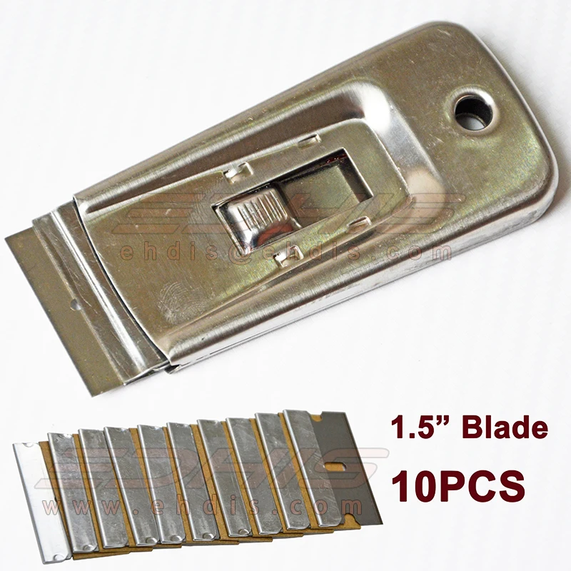 EHDIS Blade Scraper Auto Window Tint Tool Retractable Stainless Steel Razor Scraper with 10pcs 1.5 inch Spare blade CN056+10B
EHDIS Blade Scraper Auto Window Tint Tool Retractable Stainless Steel Razor Scraper with 10pcs 1.5 inch Spare blade CN056+10B
