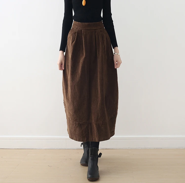2018 Autumn Winter Streetwear Corduroy Skirts Womens High Waist Long Lantern Skirt Plus Size Harajuku Midi Skirt jupe femme
2018 Autumn Winter Streetwear Corduroy Skirts Womens High Waist Long Lantern Skirt Plus Size Harajuku Midi Skirt jupe femme