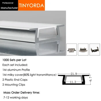 Tinyorda 1000Pcs (1M Length) Led Alu Profile Led Channel Profil for 11mm LED Strip Light 1M LED Profile Alu Profile channel
Tinyorda 1000Pcs (1M Length) Led Alu Profile Led Channel Profil for 11mm LED Strip Light 1M LED Profile Alu Profile channel