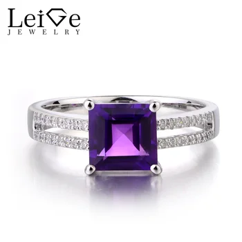 Leige Jewelry Natural Amethyst Solid 925 Sterling Silver Ring Purple Gemstone Birthstone Princess Cut Engagement Rings for Women
Leige Jewelry Natural Amethyst Solid 925 Sterling Silver Ring Purple Gemstone Birthstone Princess Cut Engagement Rings for Women