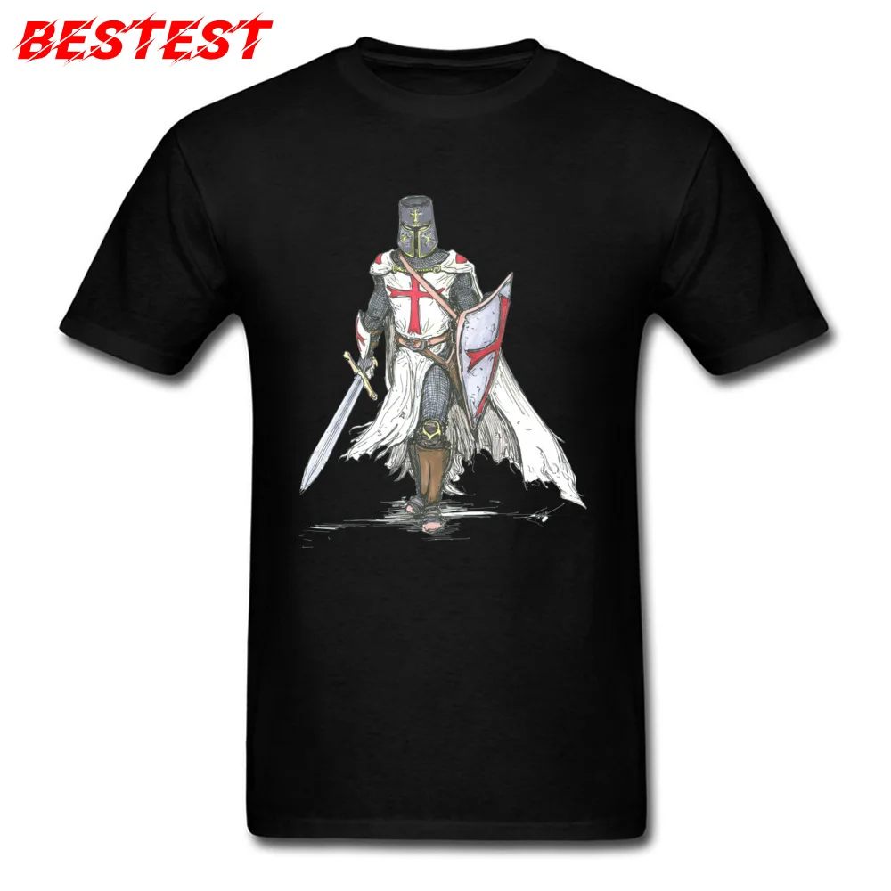 201896Ycrusades middle ages T Shirt 2018 O-Neck Crazy Short Sleeve Pure Cotton Young T Shirts Party Tee-Shirts 201896Ycrusades middle ages black