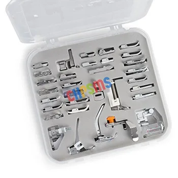 32PCS Domestic Sewing Machine Presser Feet Set with Plastic Storage Box fit for Brother Babylock, Singer Janome Elna Kenmore
32PCS Domestic Sewing Machine Presser Feet Set with Plastic Storage Box fit for Brother Babylock, Singer Janome Elna Kenmore