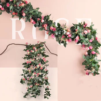 High Quality Fake Silk Roses Ivy Vine 33 Roses With Green Leaves Wedding Party Home Decoration Wreath Flowers Garland Decor
High Quality Fake Silk Roses Ivy Vine 33 Roses With Green Leaves Wedding Party Home Decoration Wreath Flowers Garland Decor