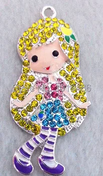 NEW 51x26mm 10pcs/lot silver Zinc alloy rhinestone Strawberry girl Pendant for Jewelry Necklace accessories
NEW 51x26mm 10pcs/lot silver Zinc alloy rhinestone Strawberry girl Pendant for Jewelry Necklace accessories