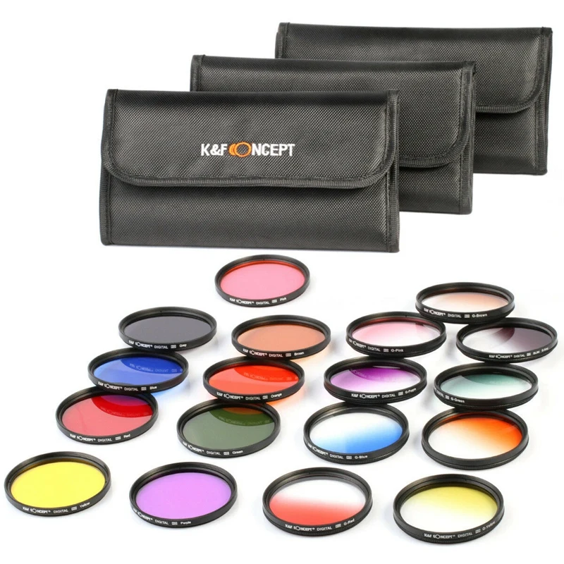K&F Concept Camera Full Color Fld Graduated Color Lens Filter Kit 18Pcs For Dslr Camera
K&F Concept Camera Full Color Fld Graduated Color Lens Filter Kit 18Pcs For Dslr Camera