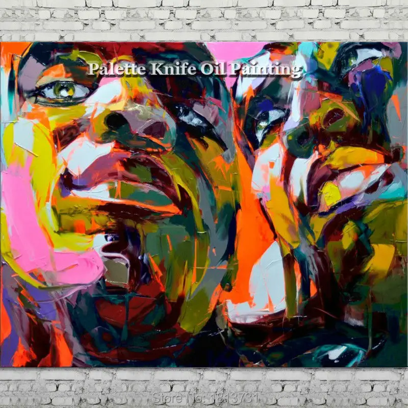 Hand painted Francoise Nielly Palette knife portrait Face Oil painting Character figure canva wall Art picture 12-3
Hand painted Francoise Nielly Palette knife portrait Face Oil painting Character figure canva wall Art picture 12-3