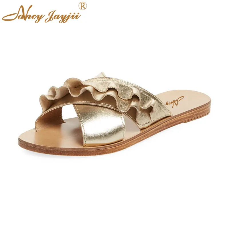 Woman Shoes Female Ladies Slippers Solid Ruffles Flat With Outside&Inside Fashion Sweet Leisure Mature Nancyjayjii 2019
Woman Shoes Female Ladies Slippers Solid Ruffles Flat With Outside&Inside Fashion Sweet Leisure Mature Nancyjayjii 2019