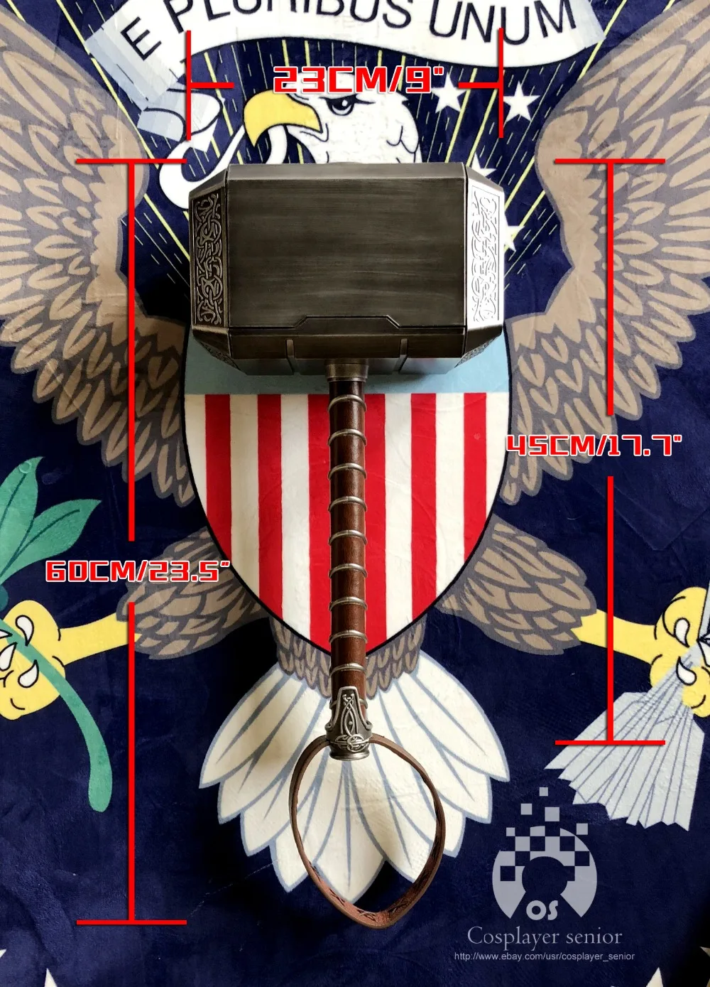 Thor Hammer Mjolnir with Stand Base Cosplay Halloween Gift Prop Coin Box ABS Plastic
Thor Hammer Mjolnir with Stand Base Cosplay Halloween Gift Prop Coin Box ABS Plastic