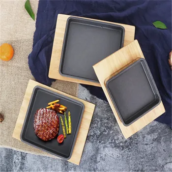 square Cast Iron Roasting Steak Pan Non Stick Roast Enamel Fried Pot Plate Frying Pan Wooden Base Holder Cookware dinner plates
square Cast Iron Roasting Steak Pan Non Stick Roast Enamel Fried Pot Plate Frying Pan Wooden Base Holder Cookware dinner plates