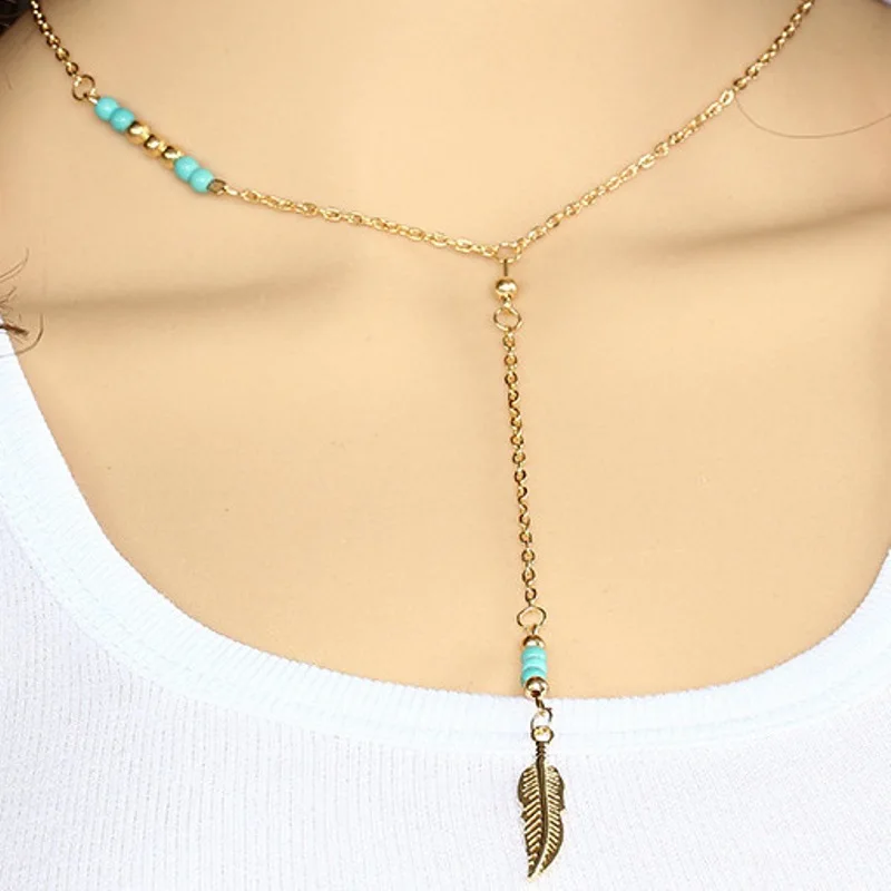 2017 New Gold Color Choker Metal Chain Bar Circle Lariat Necklace Long Strip Bead leaf Feather Pendant Necklaces for women
2017 New Gold Color Choker Metal Chain Bar Circle Lariat Necklace Long Strip Bead leaf Feather Pendant Necklaces for women