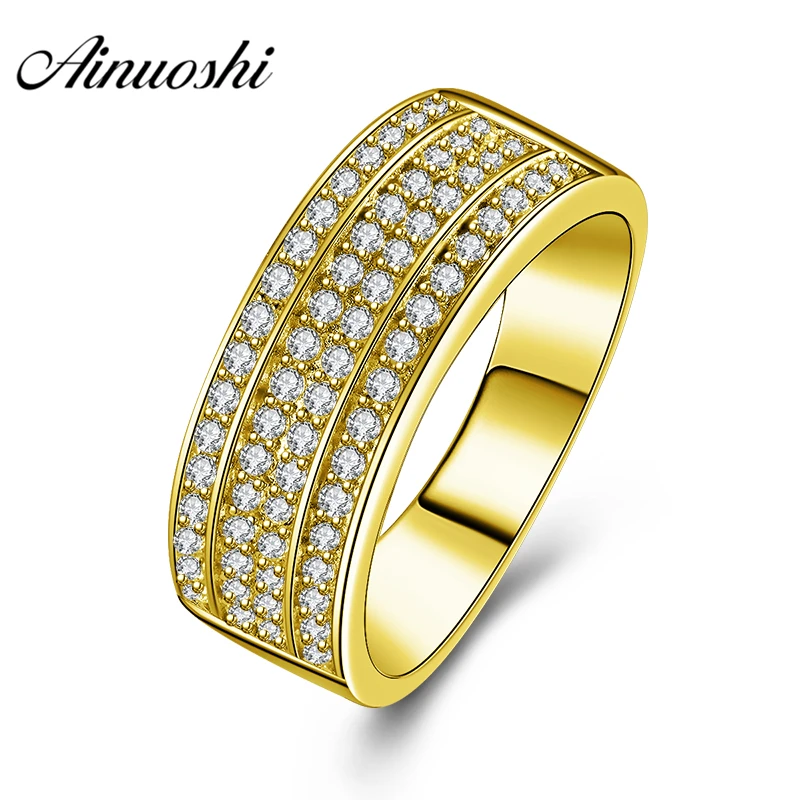 AINUOSHI 10K Solid Yellow Gold Wedding Band Trendy Rows Drills Cluster Ring Luxury 7.4g Wedding Engagement Gold Jewelry Men Ring
AINUOSHI 10K Solid Yellow Gold Wedding Band Trendy Rows Drills Cluster Ring Luxury 7.4g Wedding Engagement Gold Jewelry Men Ring