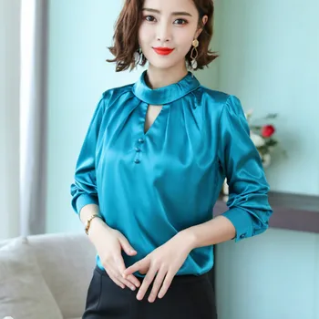 2019 SpringLong Sleeve Hollow Out Neck Solid Color Satin Shirts Women Office Work Wear Satin Blouses Lady Hollow Out Satin Tops
2019 SpringLong Sleeve Hollow Out Neck Solid Color Satin Shirts Women Office Work Wear Satin Blouses Lady Hollow Out Satin Tops