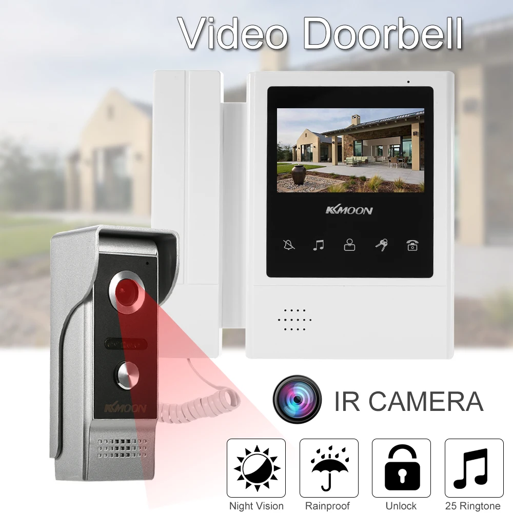 4.3 Inch LCD Monitor Wired Rainproof Video Intercom Doorbell Kits Night Vision Camera Two-way Audio for Video Door Phone
4.3 Inch LCD Monitor Wired Rainproof Video Intercom Doorbell Kits Night Vision Camera Two-way Audio for Video Door Phone