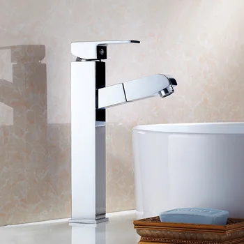 Pull out Spout Spray head solid brass tall bathroom basin sink faucet tap Chrome Finished mixer Lavabo torneira banheiro JM5699
Pull out Spout Spray head solid brass tall bathroom basin sink faucet tap Chrome Finished mixer Lavabo torneira banheiro JM5699
